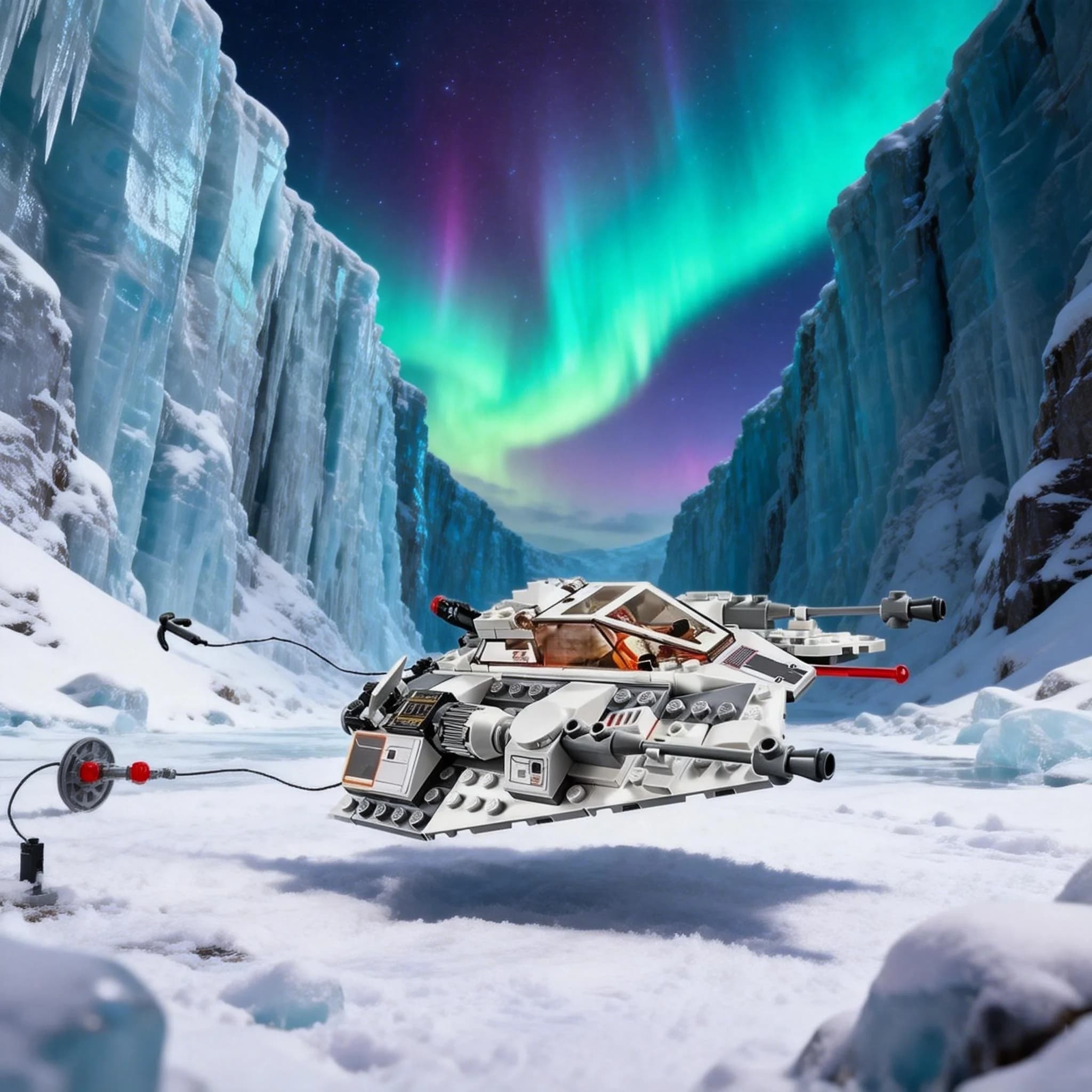 Kit di Costruzione Creativo da Oltre 300 Pezzi, Modello di Snowspeeder, Aereo da Combattimento sulla Neve, Edizione Anniversario, Regalo di Natale