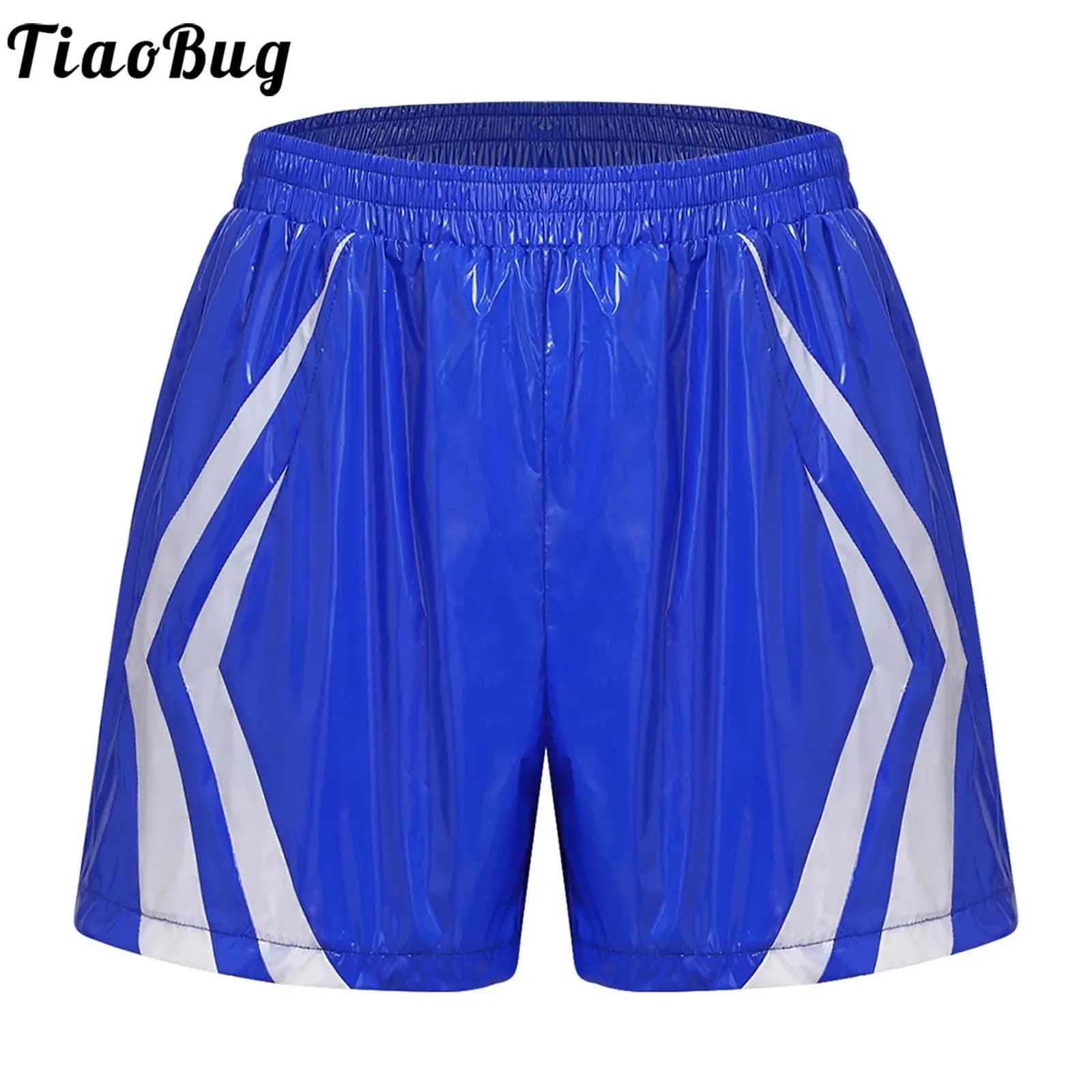 Men's waterproof sports shorts, glossy, with elastic waist and pockets, ideal for swimming, running, cycling and beach