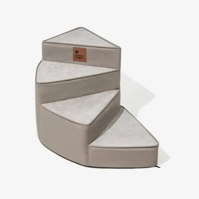 Spiral Dog Stairs Dog Ramp with Washable Cover Non-Slip Steps for Small Medium Dogs Cats Couch Sofa Durable Foam Ladder