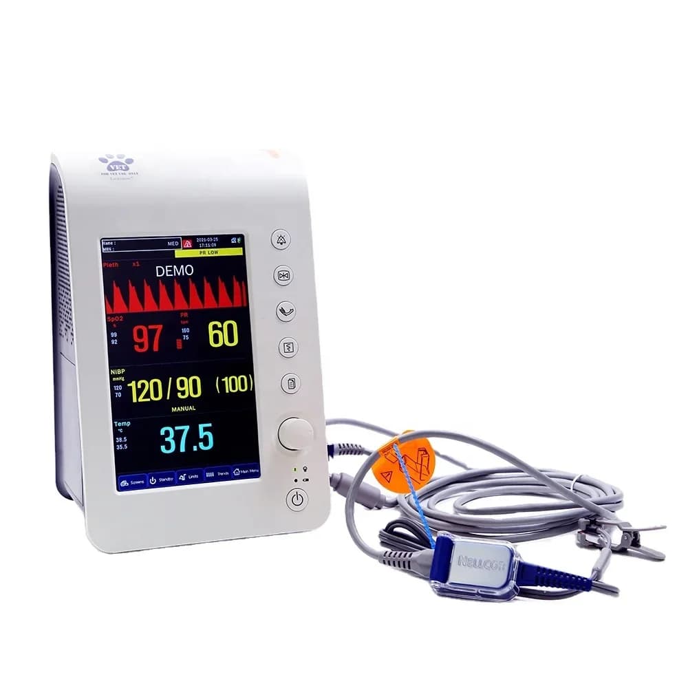 Lexison PPM-T7V Portable Veterinary Monitor for 7 Inch Blood Pressure Vitals For Animal Use