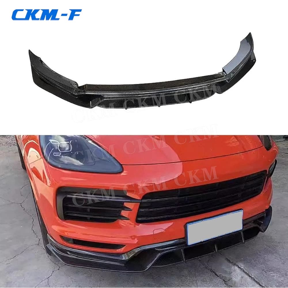 Spoiler carbon fiber/ front bumper diffuser FRP for Porsche Cayenne 2022, bumper protection, body kit.