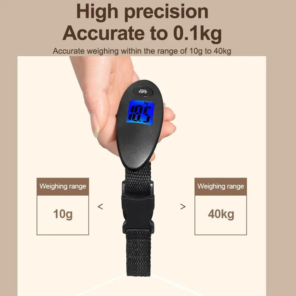 Spindle Shape Electronic Luggage Scale kg/Ib Portable Mini Suitcase Scale High Precision Durable Digital Hanging Scales