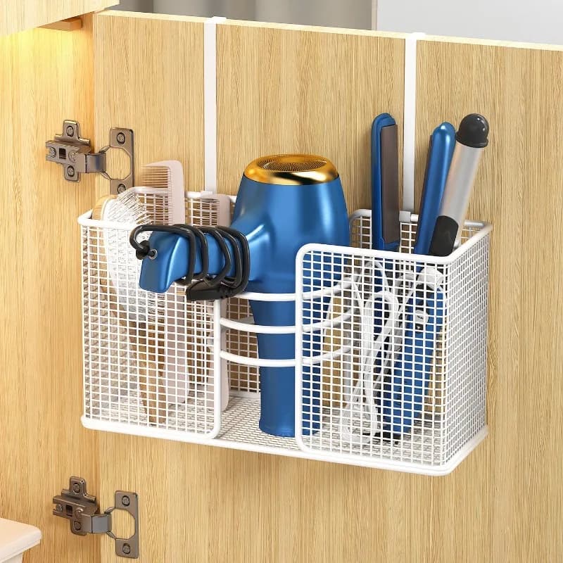 Nuovo stile Portaoggetti per asciugacapelli Pettine Portaoggetti per ferro arricciacapelli Portaoggetti per bagno Portaoggetti a parete Accessori per il bagno