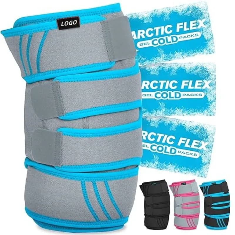 Fascia per Ginocchio con Gel Caldo e Freddo e 3 Pacchetti di Gel, Impacco di Ghiaccio Riutilizzabile per Lesioni Sportive, Sollievo dal Dolore e Supporto Termico