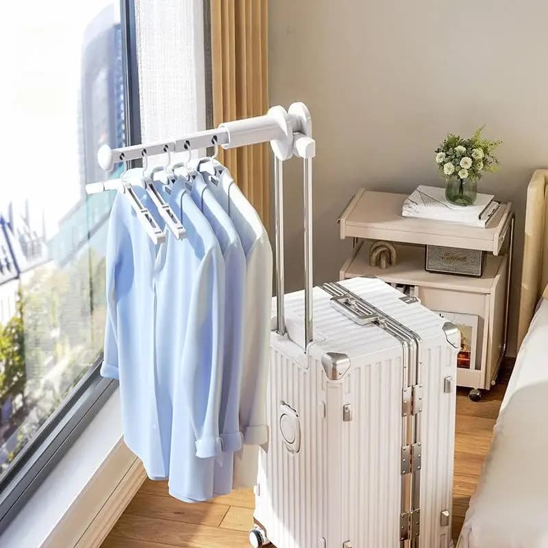 Portable window clothes rack, interior travel telescopic rod, clothes rack