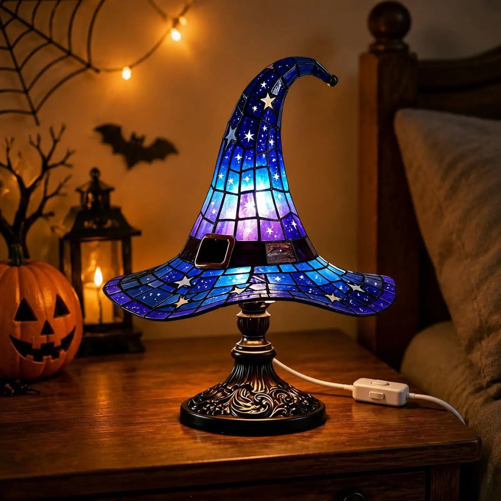 Witch Hat Lamps Witch Hat Shape Bedside Light Desk Lamp for Home Kitchen Bedroom Nightstand Bar Party Dorm College