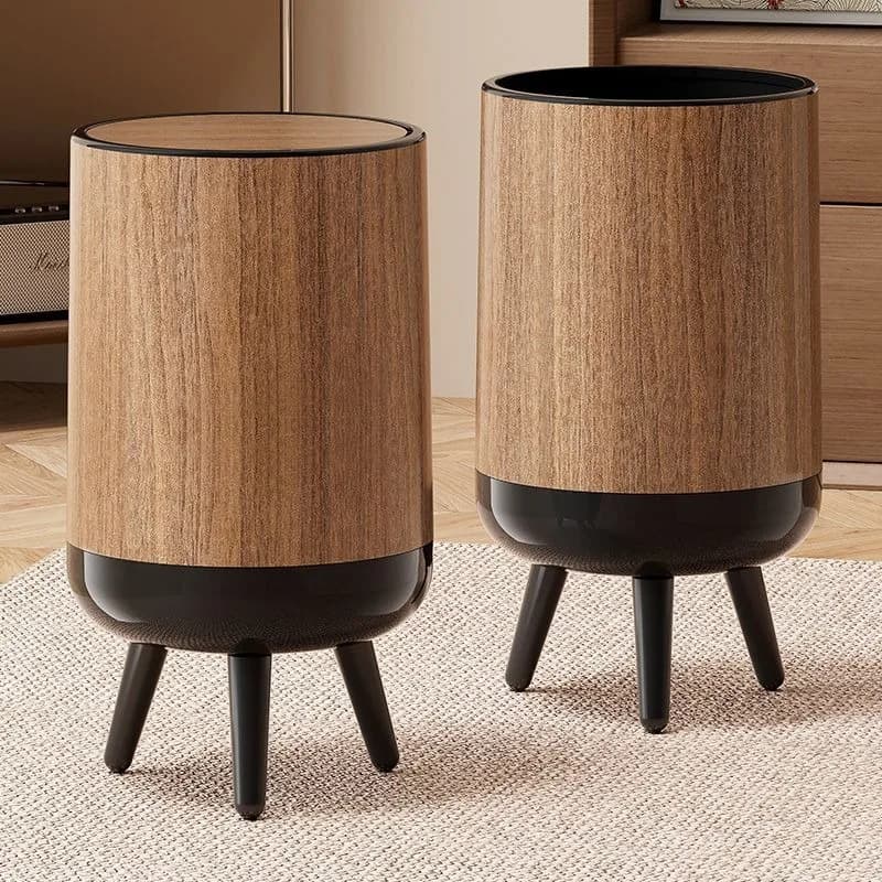 High Legged Open Trash Can Grains Waste Basket Minimalists Kitchen Bathroom Bedroom Cleaning Essential