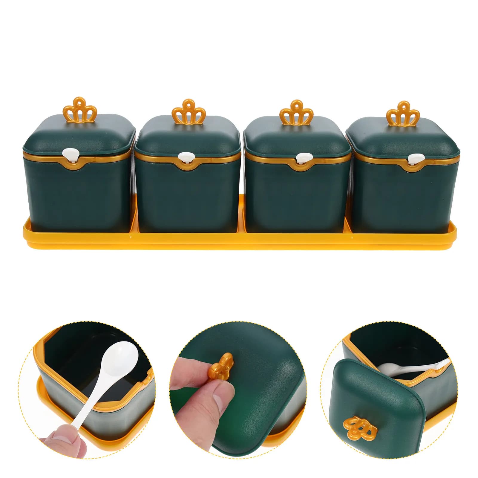 1Set Kitchen Spice Box Nordic Style Plastic Seasoning Pot Multi-Function Seasoning Storage Jar Pepper Salt Pot Versatile