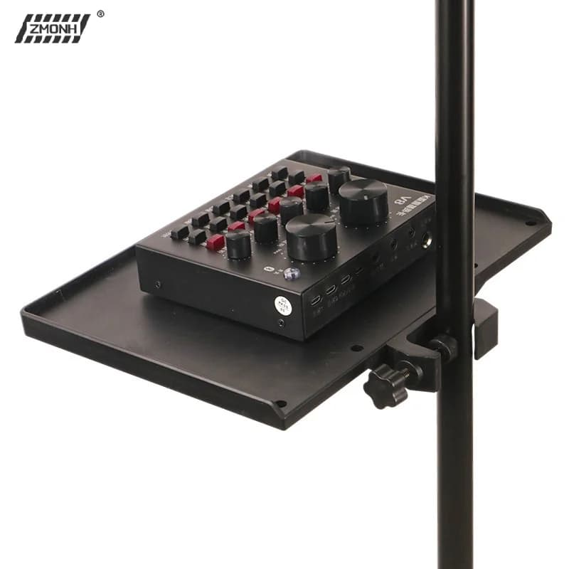 Nuovo Supporto per Microfono con Clip per Scheda Audio e Vassoio, per Treppiede Live e Accessori per Microfoni