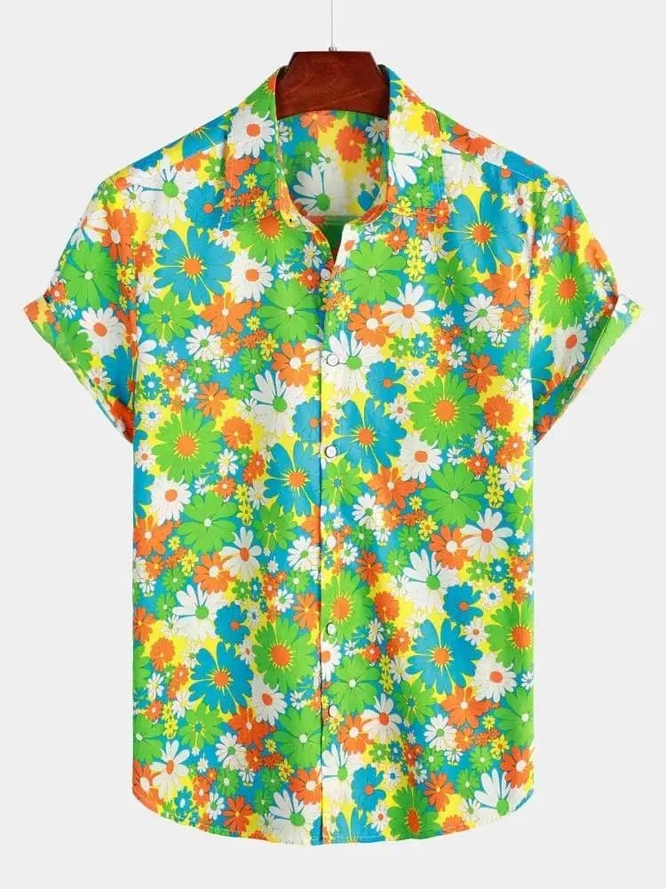 Nuove magliette con stampa floreale 3D alla moda per donna, estive, casual, da uomo, a maniche corte, con colletto, oversize.
