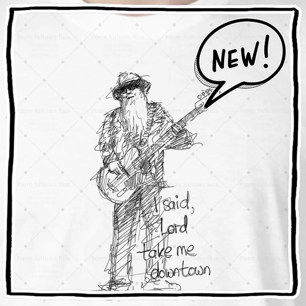 T-shirt con cappuccio da uomo 2026, stile fumetto disegnato a mano, Dusty Hill – ZZ Top Rock The Guitarists, unisex, taglie dalla S alla 6XL, adatto anche alle taglie plus size