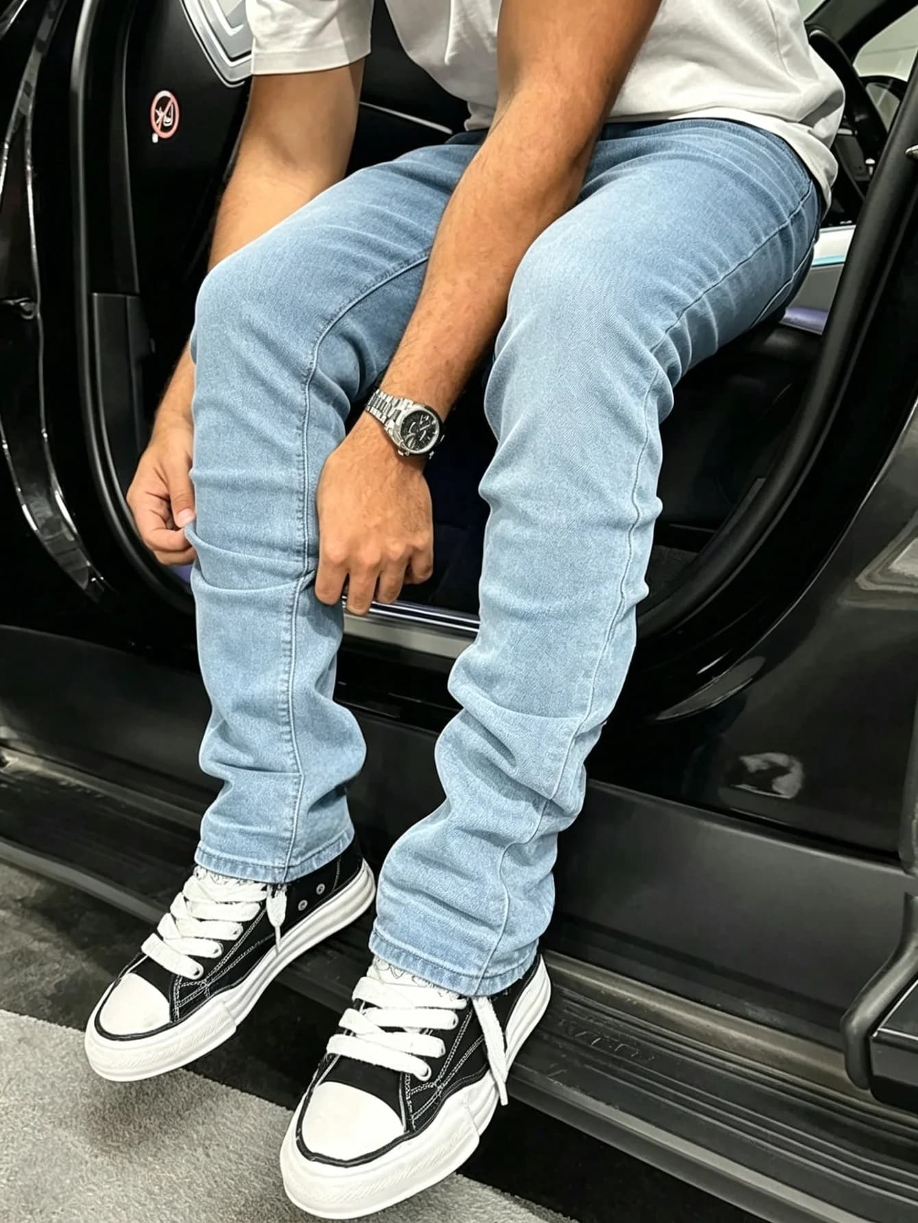 Blue Slim Jeans For Man Unisex Y2k Drip Original Casual Wear - No accessories or belts included