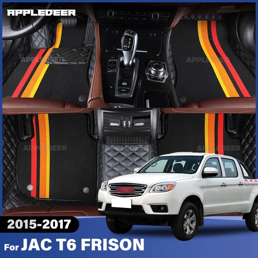 Per JAC T6 FRISON 2015-2017 Doppio Strato Tappetini Auto Personalizzato Auto Tappeto Copertura Accessori Interni
