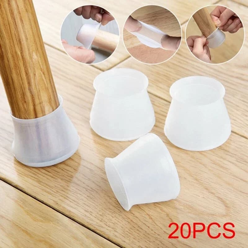 20 pezzi in silicone trasparente gamba della sedia gambe dei mobili tappi piedi cuscinetti mobili tavolo coperture protezione del pavimento scivola piedi cap