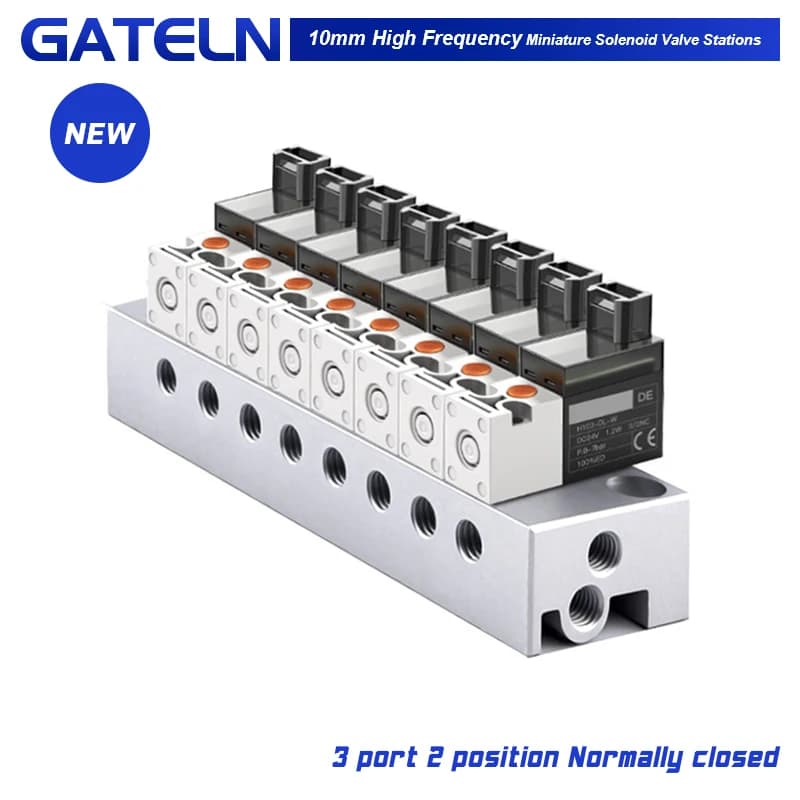 Normalmente chiuso 10mm Elettrovalvola miniaturizzata ad alta frequenza 30Hz Stazione valvola per vuoto DC24V DC12V DC6V a due posizioni e tre vie