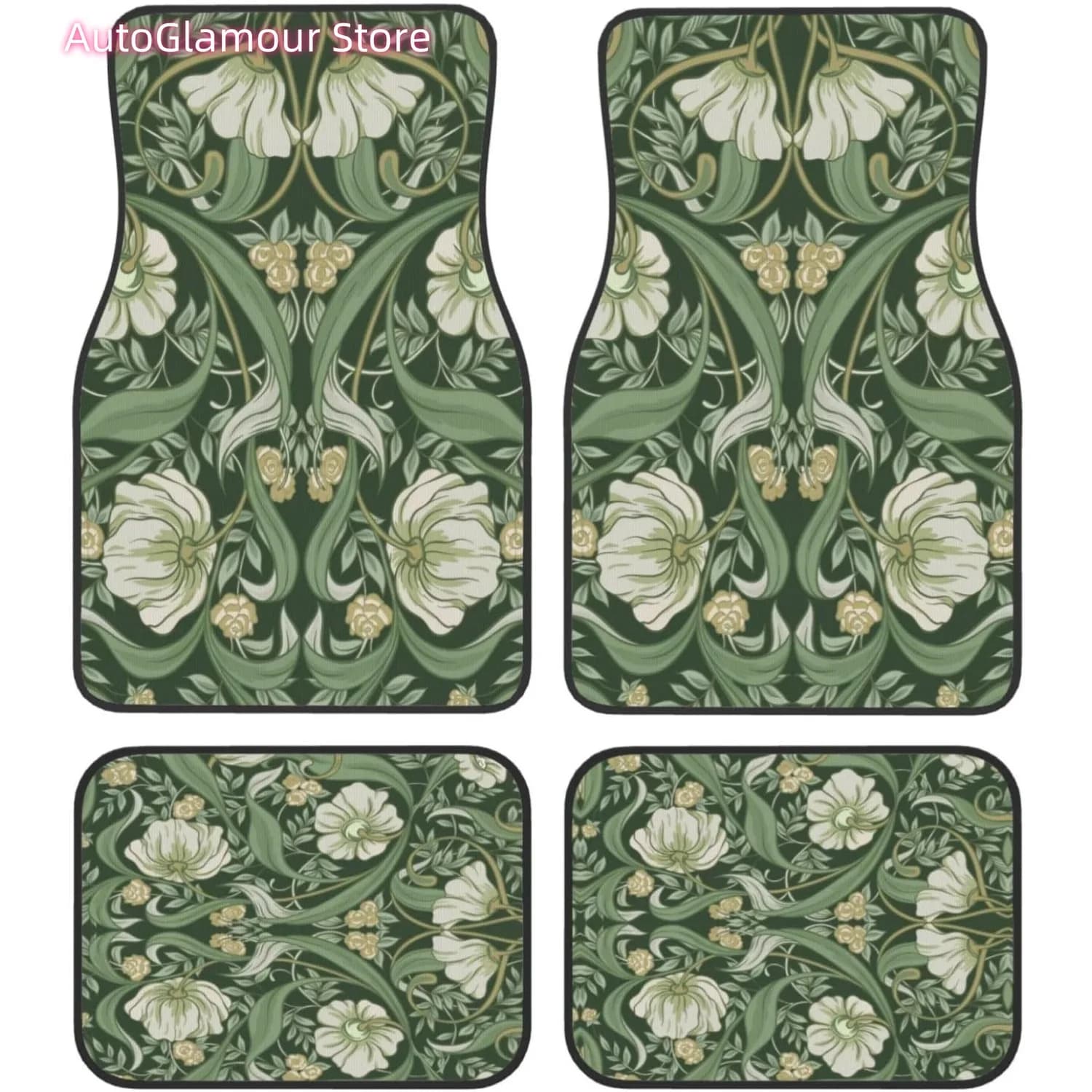 Tappetini universali anteriori e posteriori per veicoli, rivestimenti per pavimenti di auto, per camion con decorazioni floreali William Morris