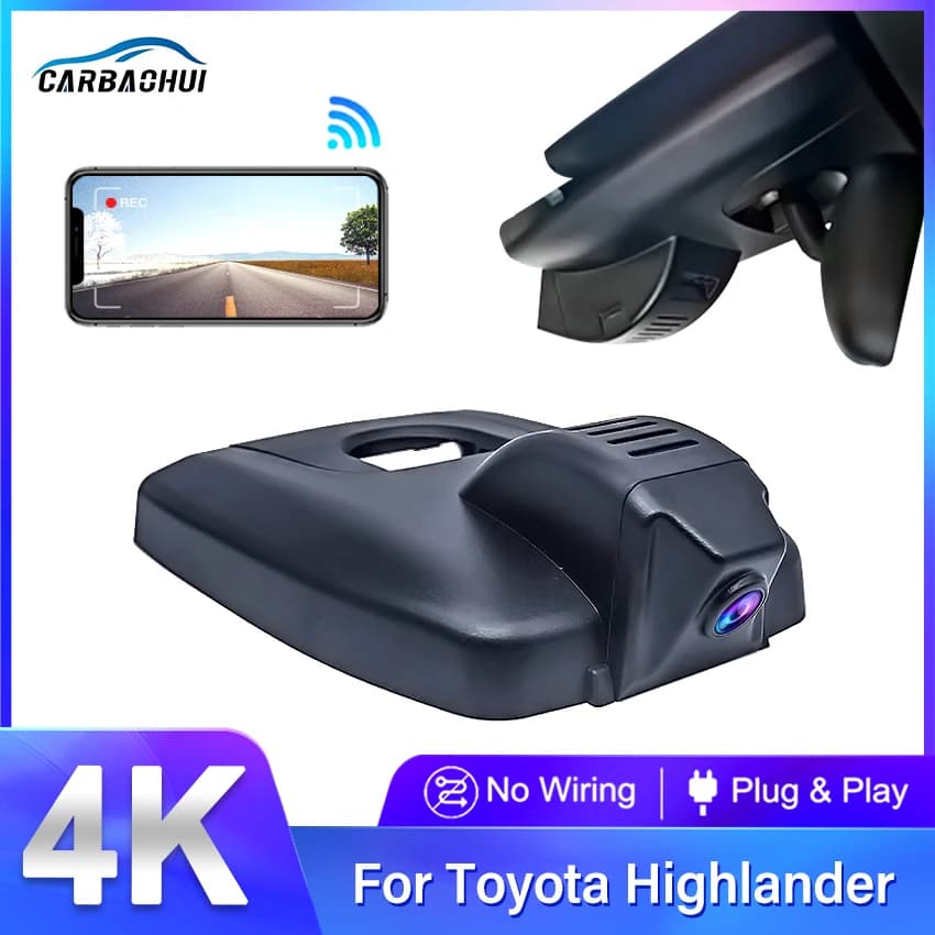 Dash Camera for Toyota Highlander 3rd 4th Gen (XU50 XU70) 2020 2021 2022 2023, 4K Car DVR for Kluger,Accessories for Highlander