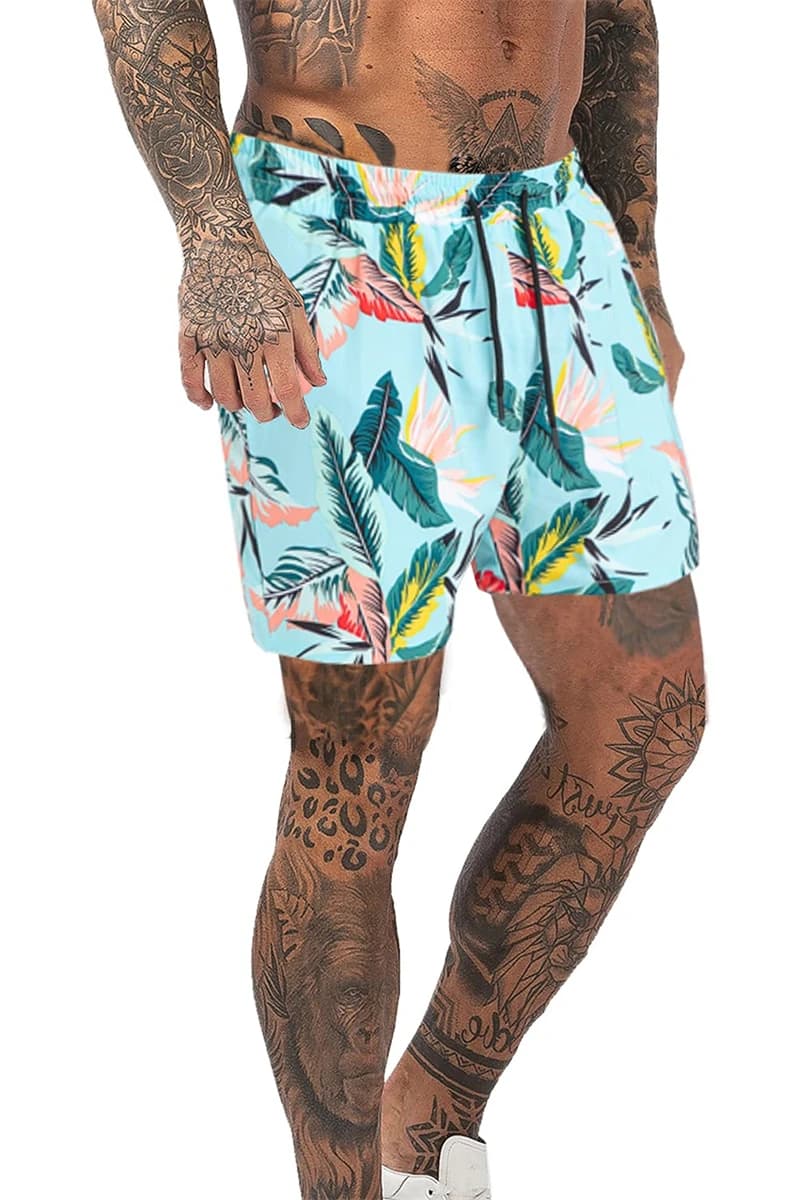 Pantaloncini da spiaggia da uomo costumi da bagno con fodera in rete pantaloni corti da spiaggia per piante 3D pantaloncini da bagno da uomo 2023 pantaloncini da ghiaccio freschi ad asciugatura rapida