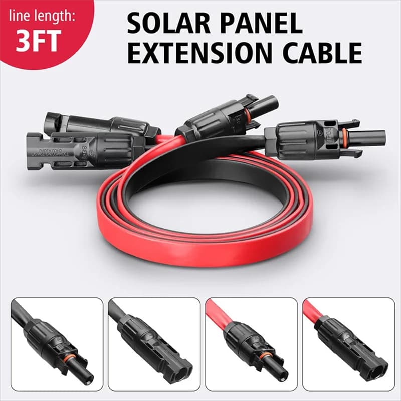 30cm Solar Panel Flat Photovoltaic Extension Cable For Connecting Inverters Photovoltaic Installation Connection Line Connector