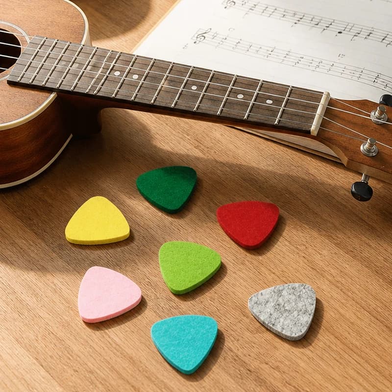 6/12/18PCS Felt Guitar Picks for Acoustic Guitar, Ukulele, Banjo, Bass String Instruments and Musical Practice Accessories TMZ