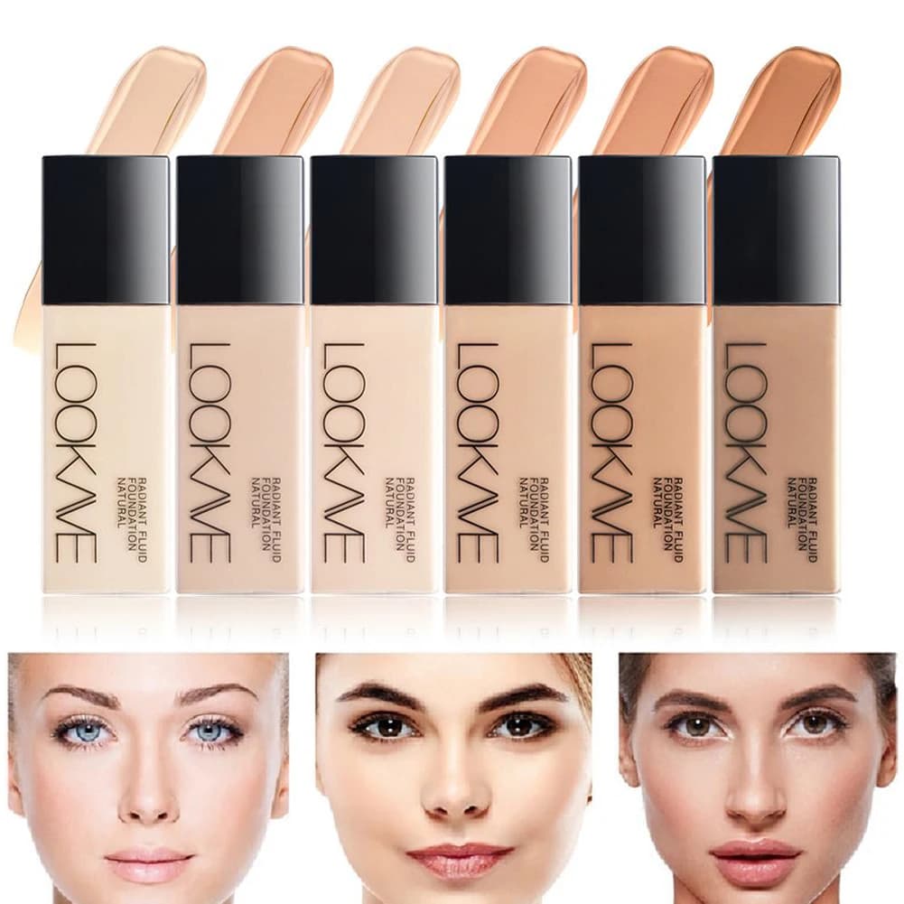 LOOKAVE Fondotinta liquido a lunga durata Copertura completa Impeccabile Fondotinta morbido opaco Base Trucco Correttore idratante CC Cream