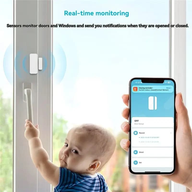 -[A51I Digital]Wireless TUYA Smart WIFI Door And Window Sensor, Alert System For Open/Closed Door Notifications