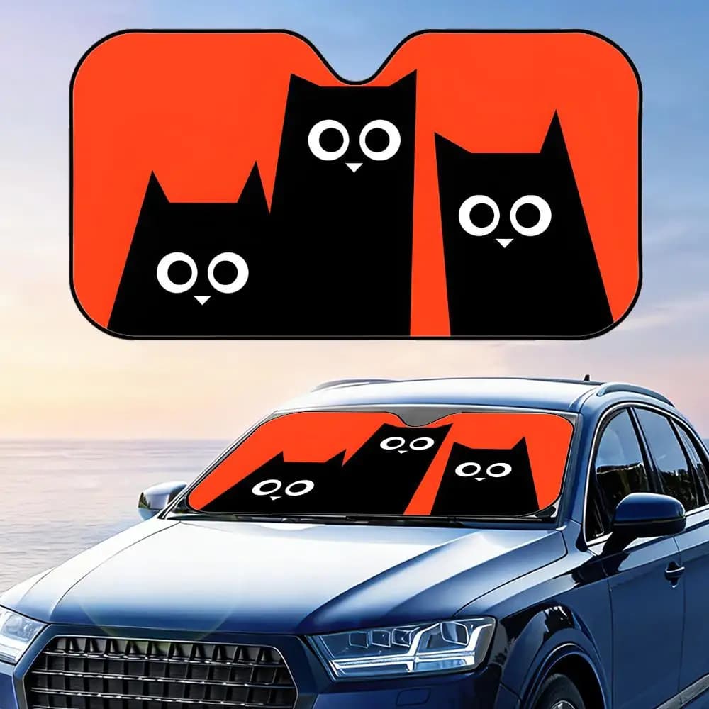 Parasole per Auto con Gatti Carini, Riutilizzabile in Alluminio, Protezione UV e Isolamento Termico