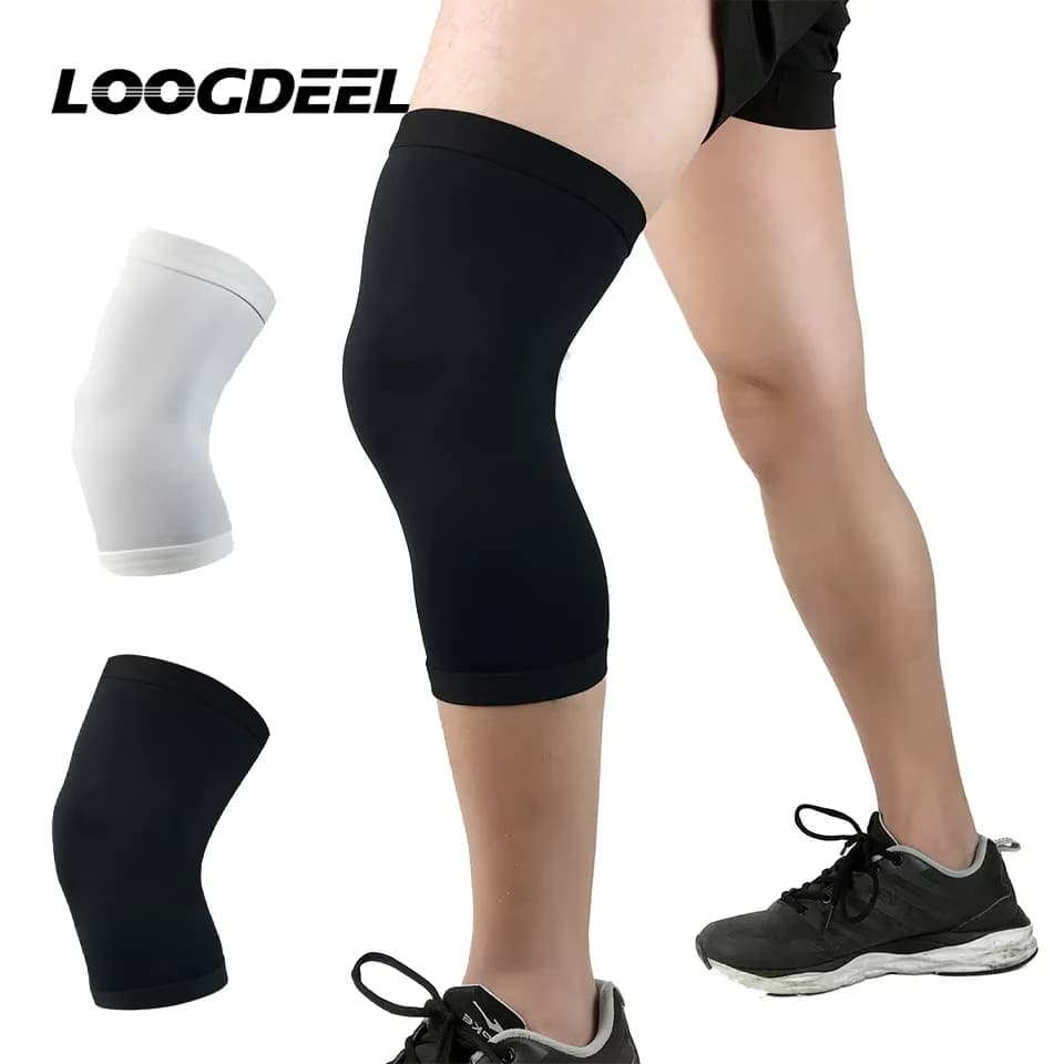 LOOGDEEL 1 pezzo di supporto per ginocchio a compressione, protezione elastica per ginocchio, ginocchiera per palestra, sport, basket, pallavolo, corsa
