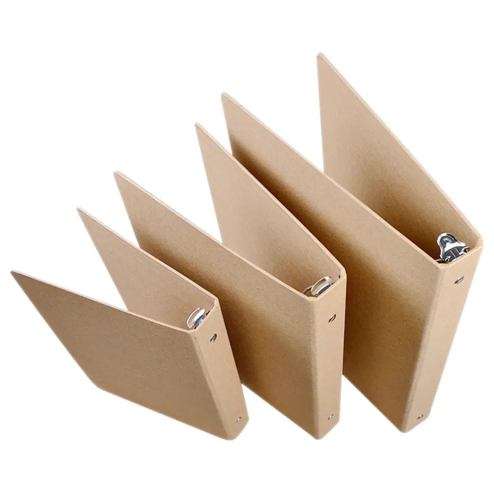 Set di 3 Copertine per Quaderno Ricaricabili in Carta Kraft, Organizer a Fogli Mobili per Scuola e Ufficio, Agenda Estetica