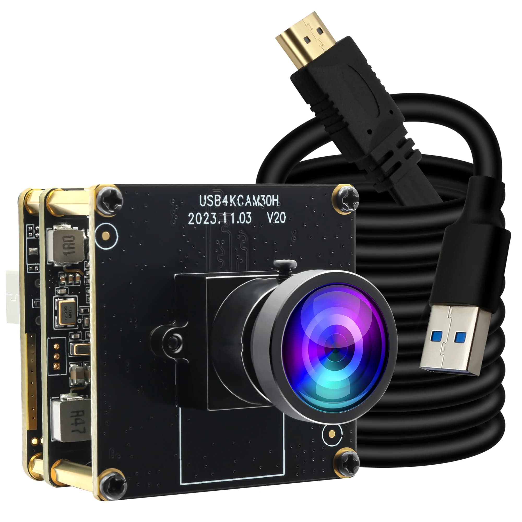 4K USB 3.0 USB Camera H.264 No Distortion Lens CMOS IMX415 1080P 60fps Webcam Module Digital Zoom Camera for Live Streaming