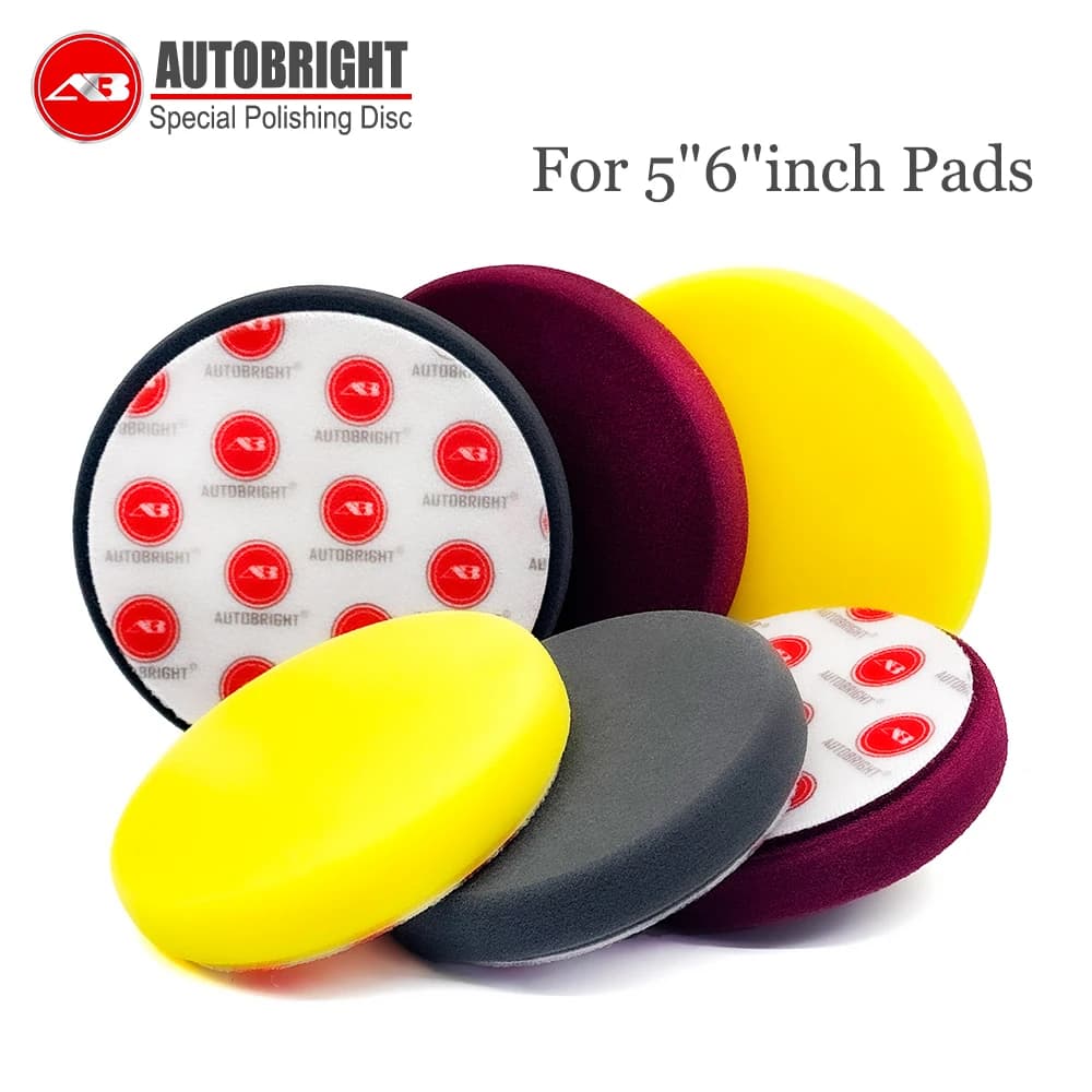 AUTOBRIGHT Spugna lucidante professionale per auto da 5-6 pollici, per lucidatura, pulizia dettagliata, ceratura a specchio, accessori per la pulizia dell'auto