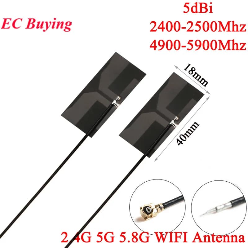 5 Pezzi/1 Pezzo Antenna FPC Integrata 5DBI 2.4G 5G 5.8G WIFI, Interfaccia Router Wi-Fi Dual Band Omnidirezionale con Connettore U.FL
