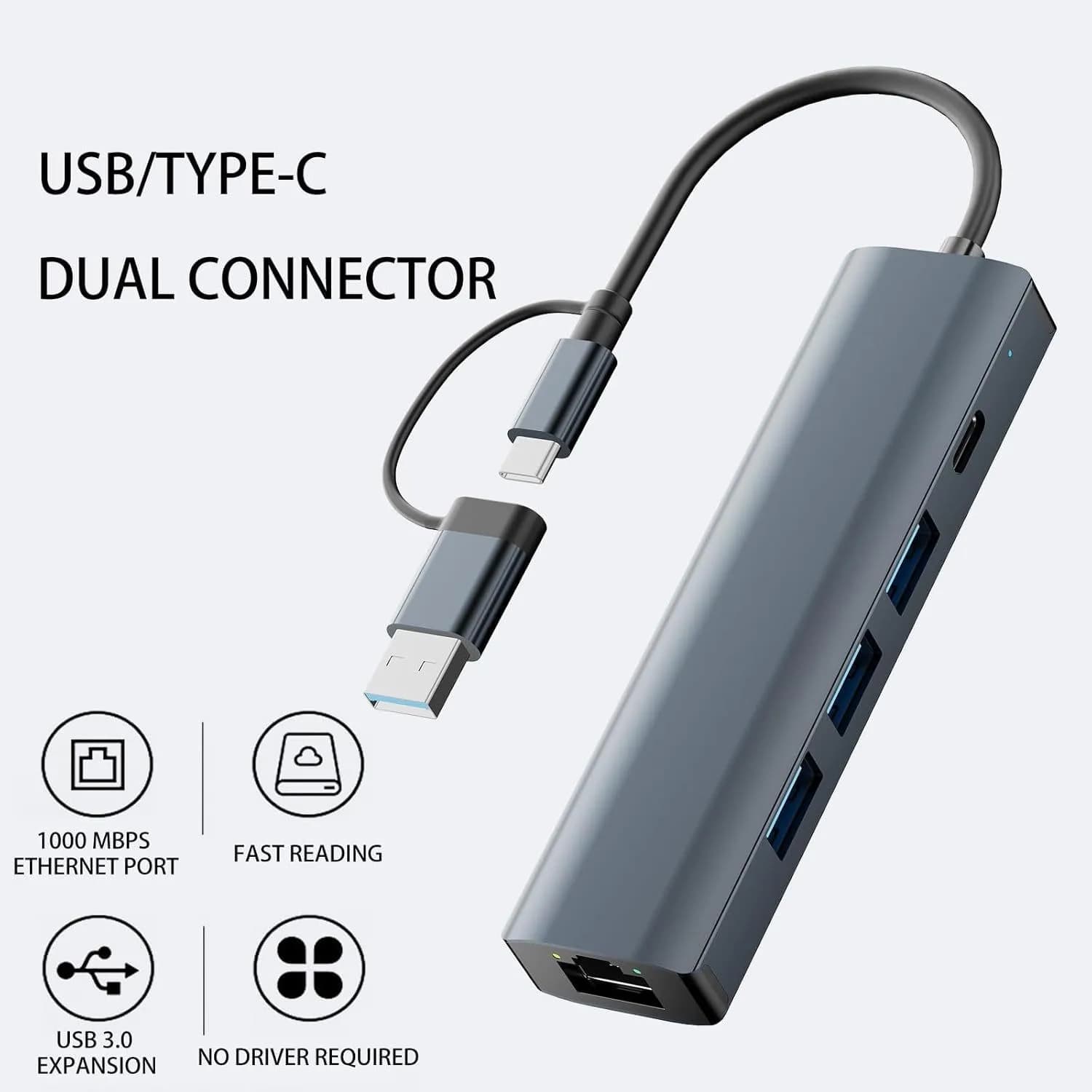 Docking Station USB 3.0 Tipo C con Ethernet Gigabit RJ45 per Trasferimento Dati per MacBook Pro