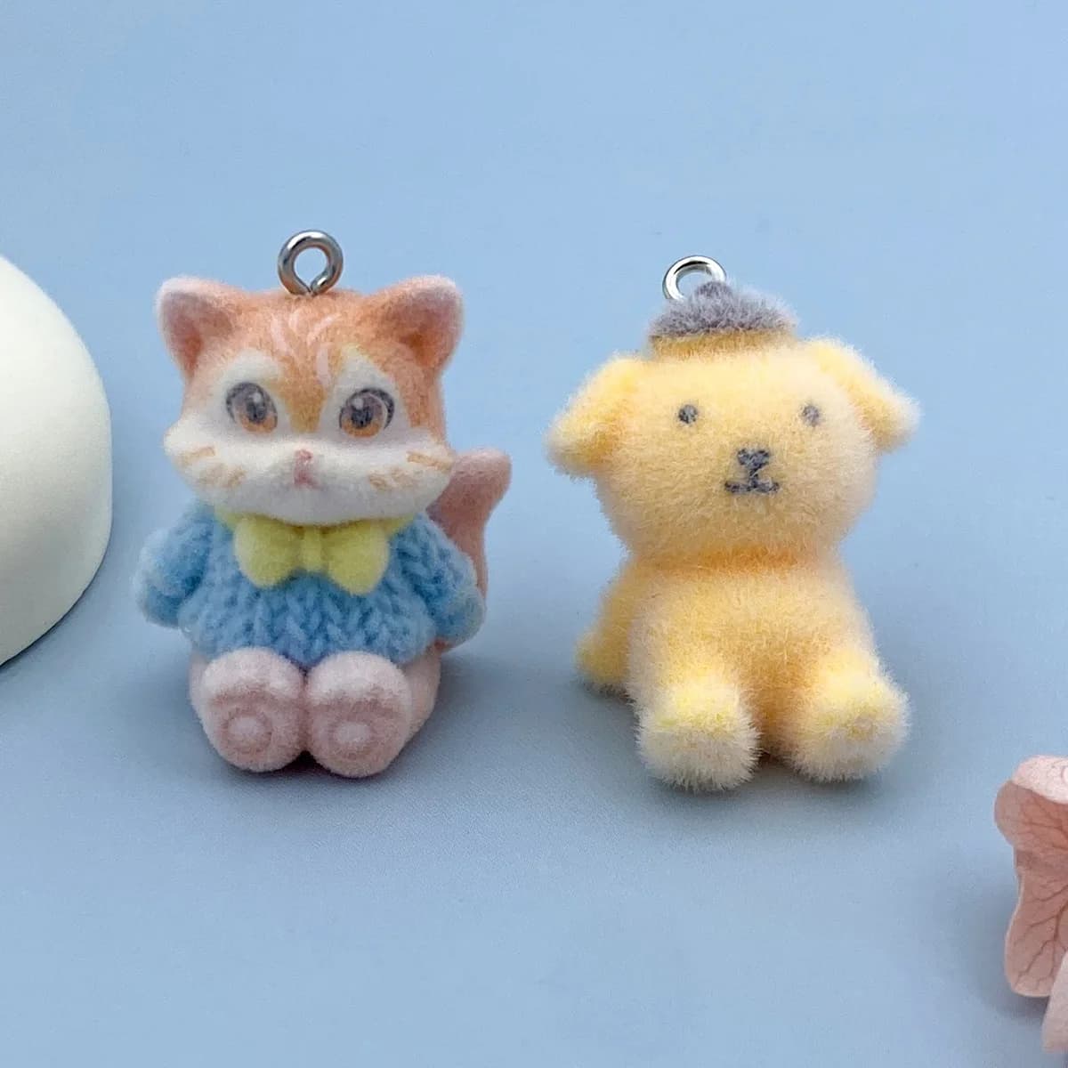 20 pz 3D simpatico cartone animato cucciolo di volpe pendenti in resina peluche animale cane pendente per borsa del telefono portachiavi orecchini artigianato fai da te gioielli fare
