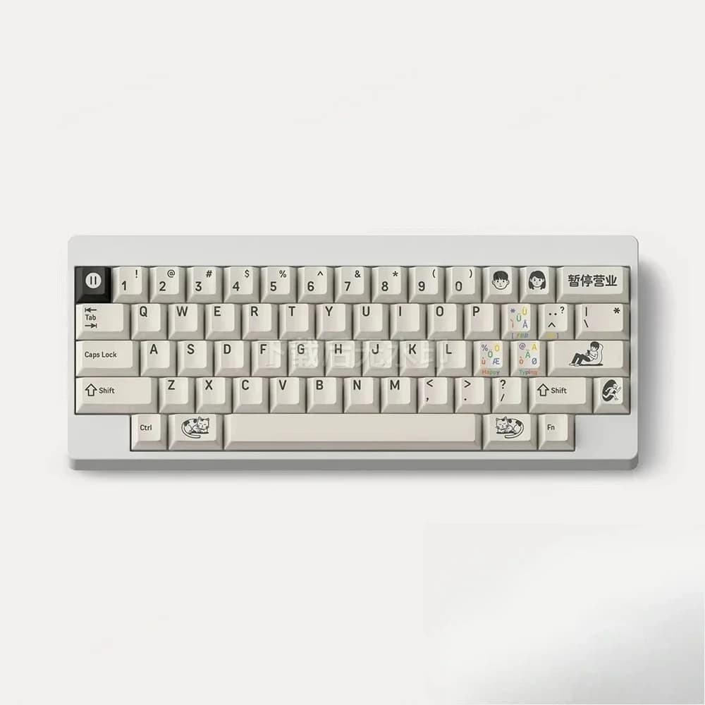 Black Gray PBT Sublimation Keycaps Custom Keycap Set for Mechanical Keyboard