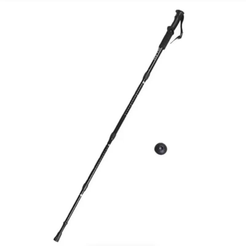 4-Section Telescopic Hiking Pole Straight Handle Adjustable Trekking Stick Portable Outdoor Walking Cane for Mountain Hiking