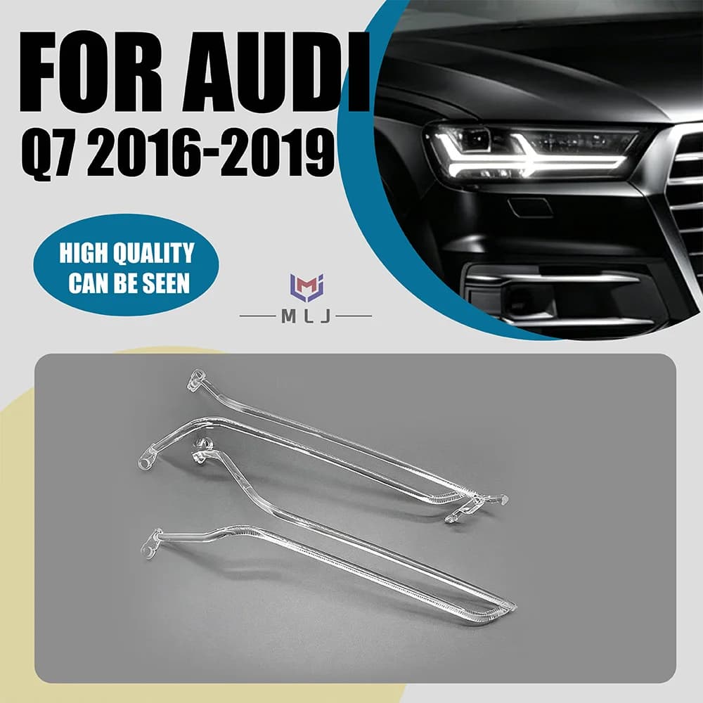 For AUDI Q7 2016-2019 Car Headlight Parts Headlight LED DRL Daytime Running Lights Light Guide Strip Angel Eyes Guide Plate Tube