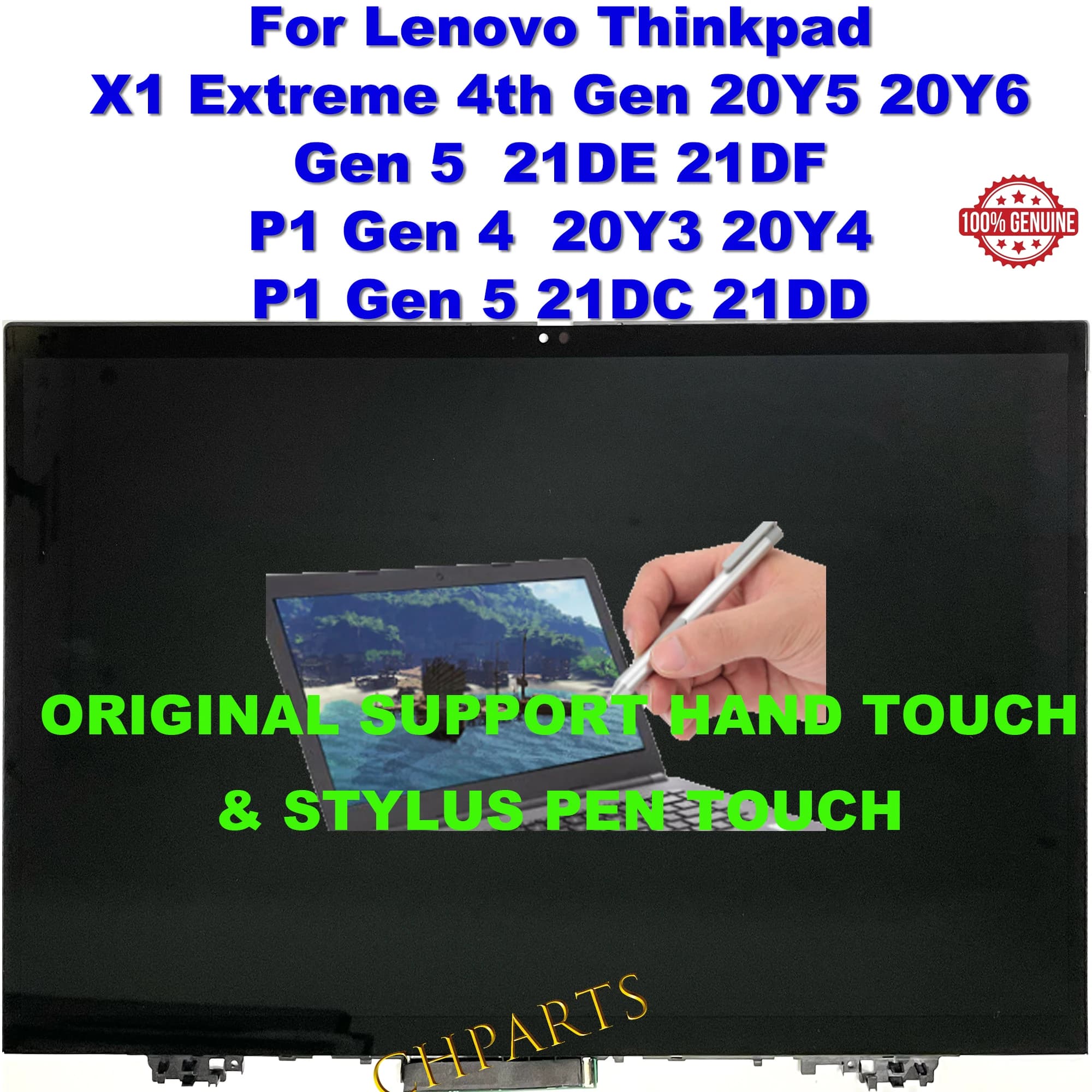 16 "Per Lenovo Thinkpad X1 Extreme Gen 4 20Y5 20Y6 Gen 5 21DE 21DF P1 Gen 4 20Y3 20Y4 21DC 21DD WQUXGA LCD Touch Assemblea di Schermo