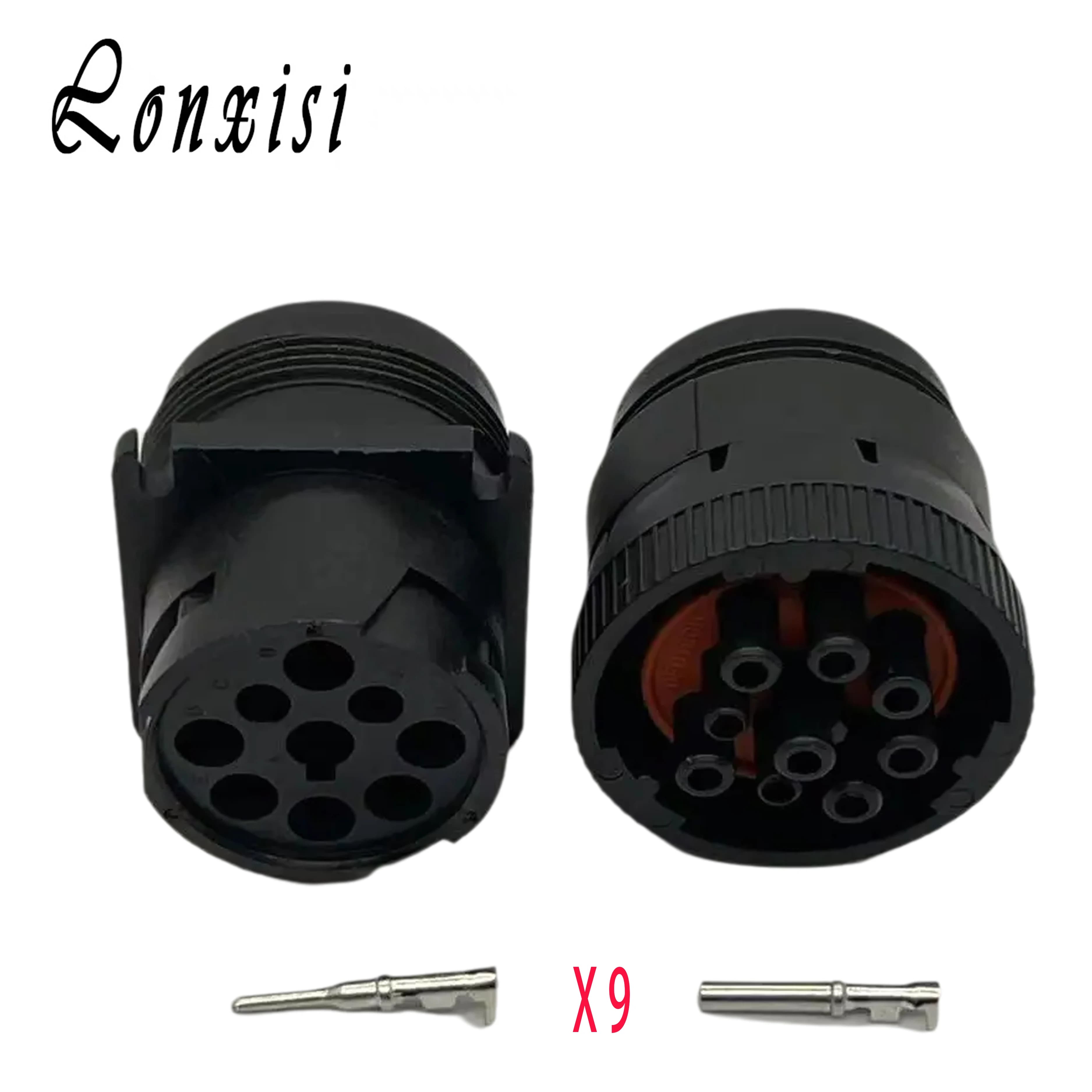 Set di 9 Connettori Circolari Impermeabili a 9 Pin per Diagnostica Auto, Maschio e Femmina, HD16-9-1939S HD14-9-1939P ATC17-9-1939PN