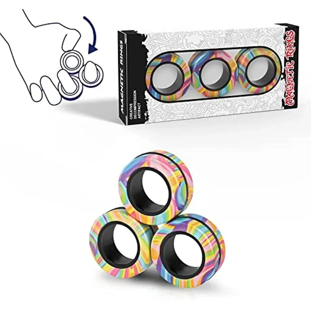 Nuovo 3PCS Camouflage gear braccialetto magnetico anelli giocattoli di decompressione dito spinner con 6 magneti Fidget Toy per adulti bambini