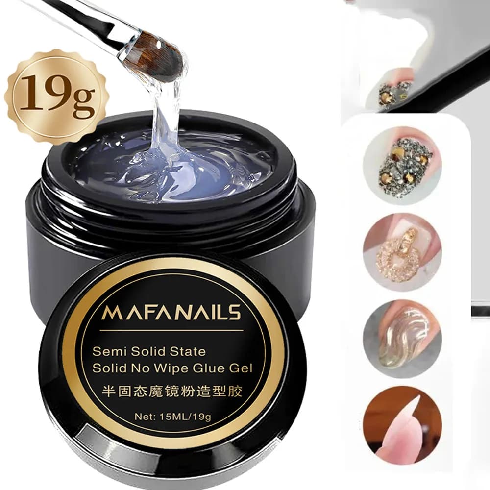 19g/5g/bottiglia Colla per unghie forte Gel senza pulizia per strass e resina Gel adesivo per gioielli 3D Modellazione Unghie artistiche per uso in polvere per unghie