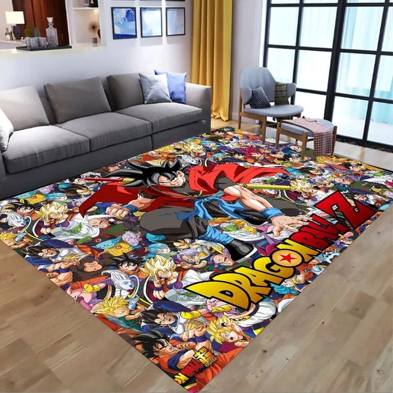 Dragon Ball Non-slip Bath Carpet Flannel Bathroom Rug Anime Vegeta Kid Room Floor Mat Kitchen Living Room Washable Door Rugs