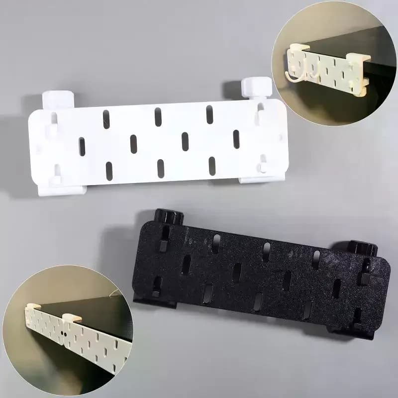 Organizer da scrivania con ganci, pannello forato senza foratura per bordo tavolo, per archiviazione e appendere accessori da ufficio