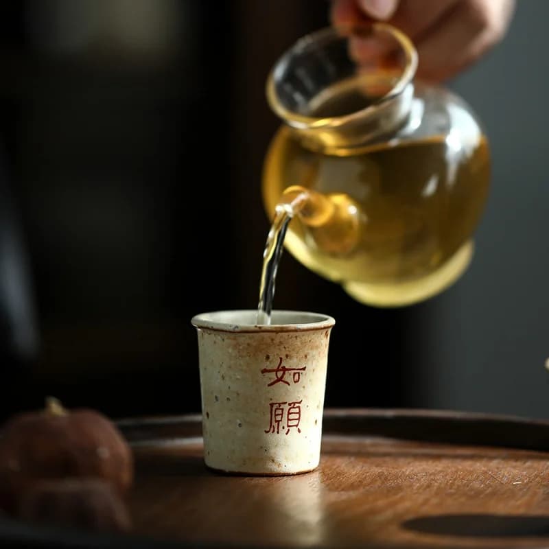 ★Mr. Qing's Calligraphy Cup Ceramic Cup Stoneware Handmade Master Cup Creative Personalized Tea Set Gift