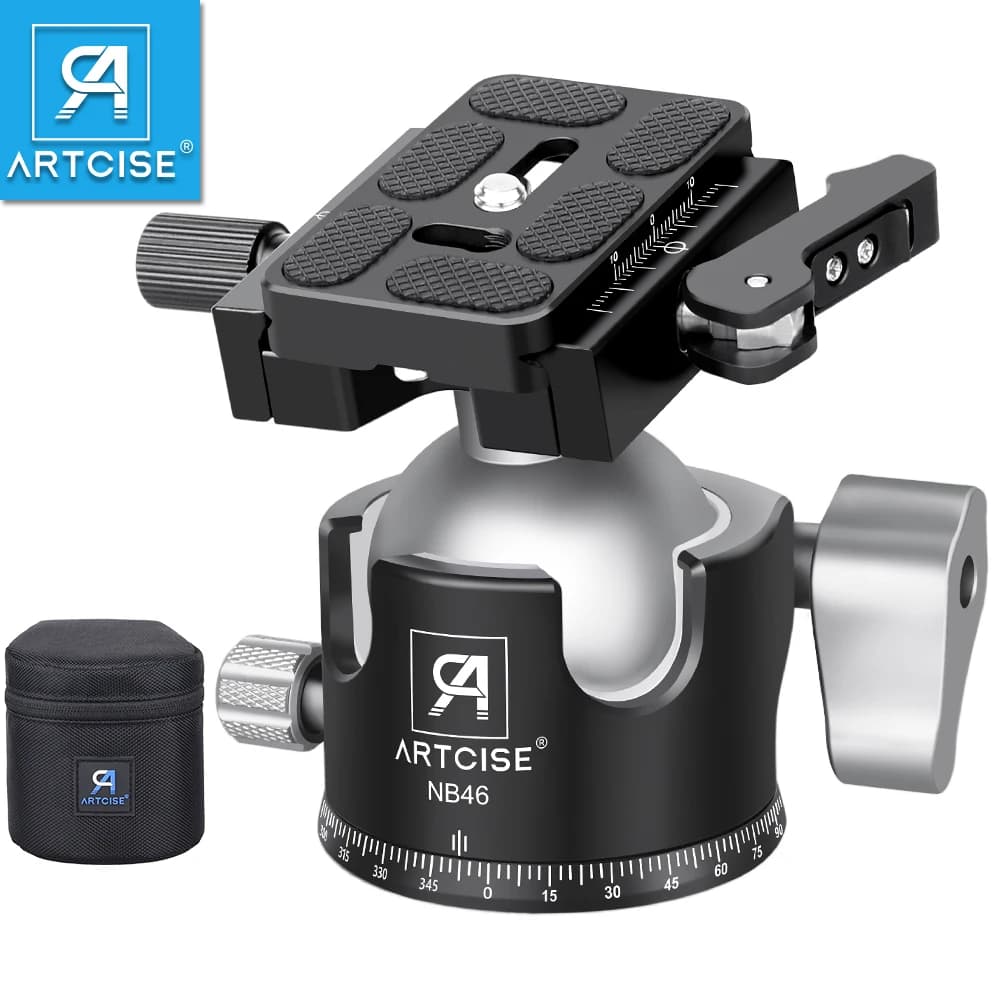 ARTCISE 46mm Low Profile Double U Desin Ball Head with Lever Release Lock for Camera Monopod DSLR Camcorder Telescope load 25kg
