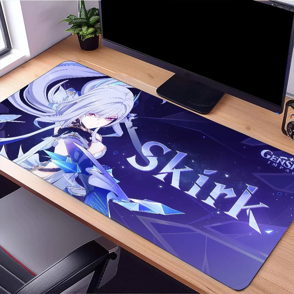 Skirk Game Genshin Impact Mouse Pad Large Desk Mat Keyboard Ergonomic Office Rubber PC Non-slip Anti-fray Home Custom