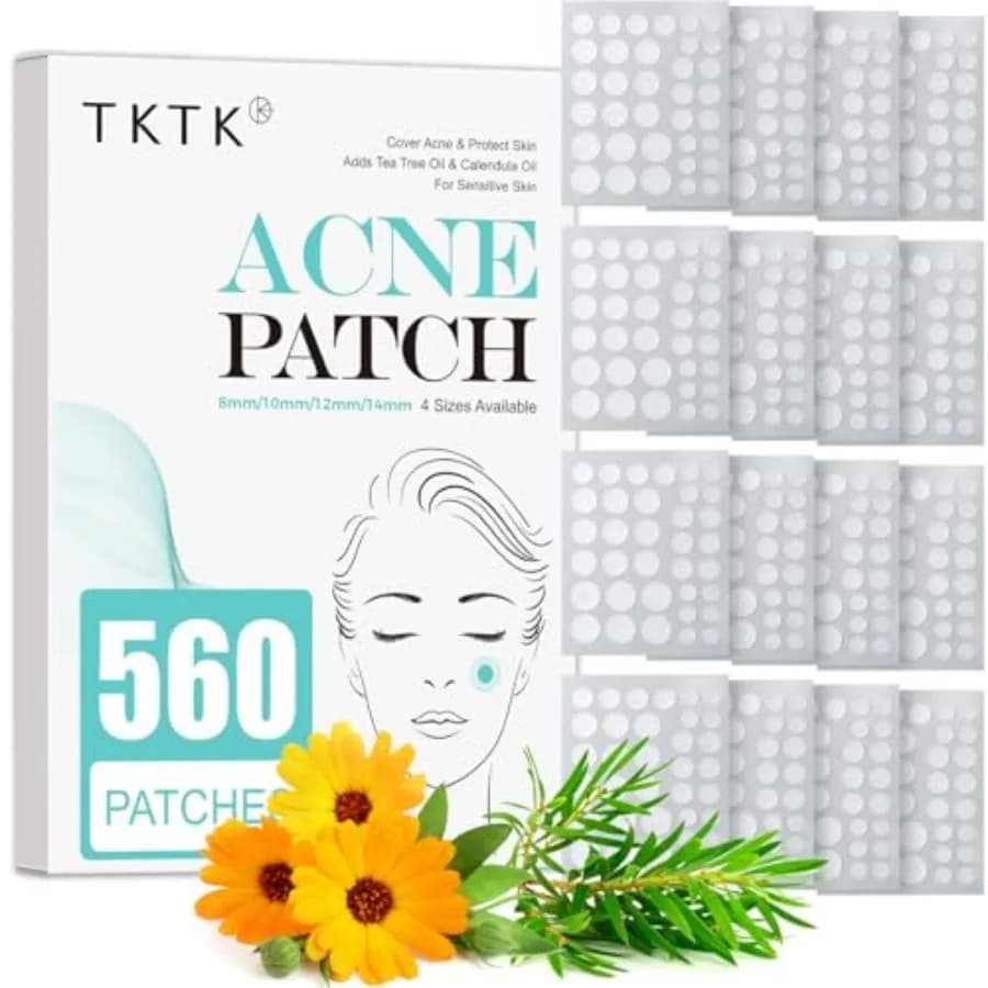 Pimple Patch Acne Patch, 4 Sizes 560 Patches Acne Absorbing Cover Patch, Hydrocolloid Invisible Acne Patches For Face Zit Patch