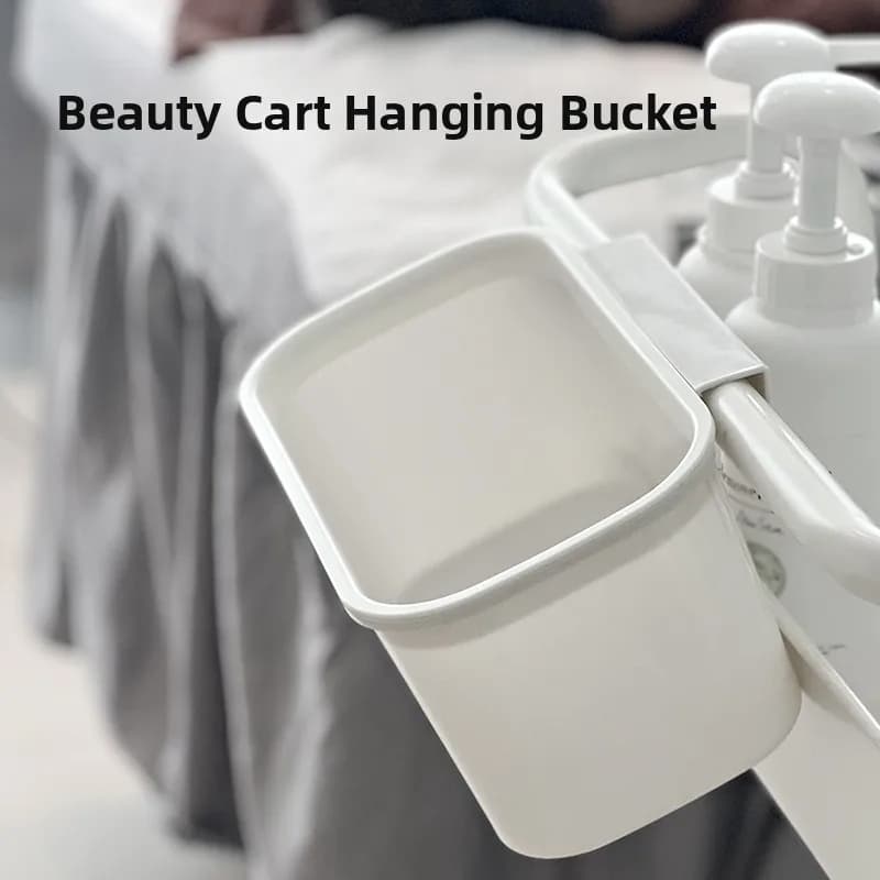 Carrello Mobile per Estetista, Contenitore Sottolletto per Studenti, Cestino Appendibile per Carta, Organizzatore in Plastica per Rifiuti