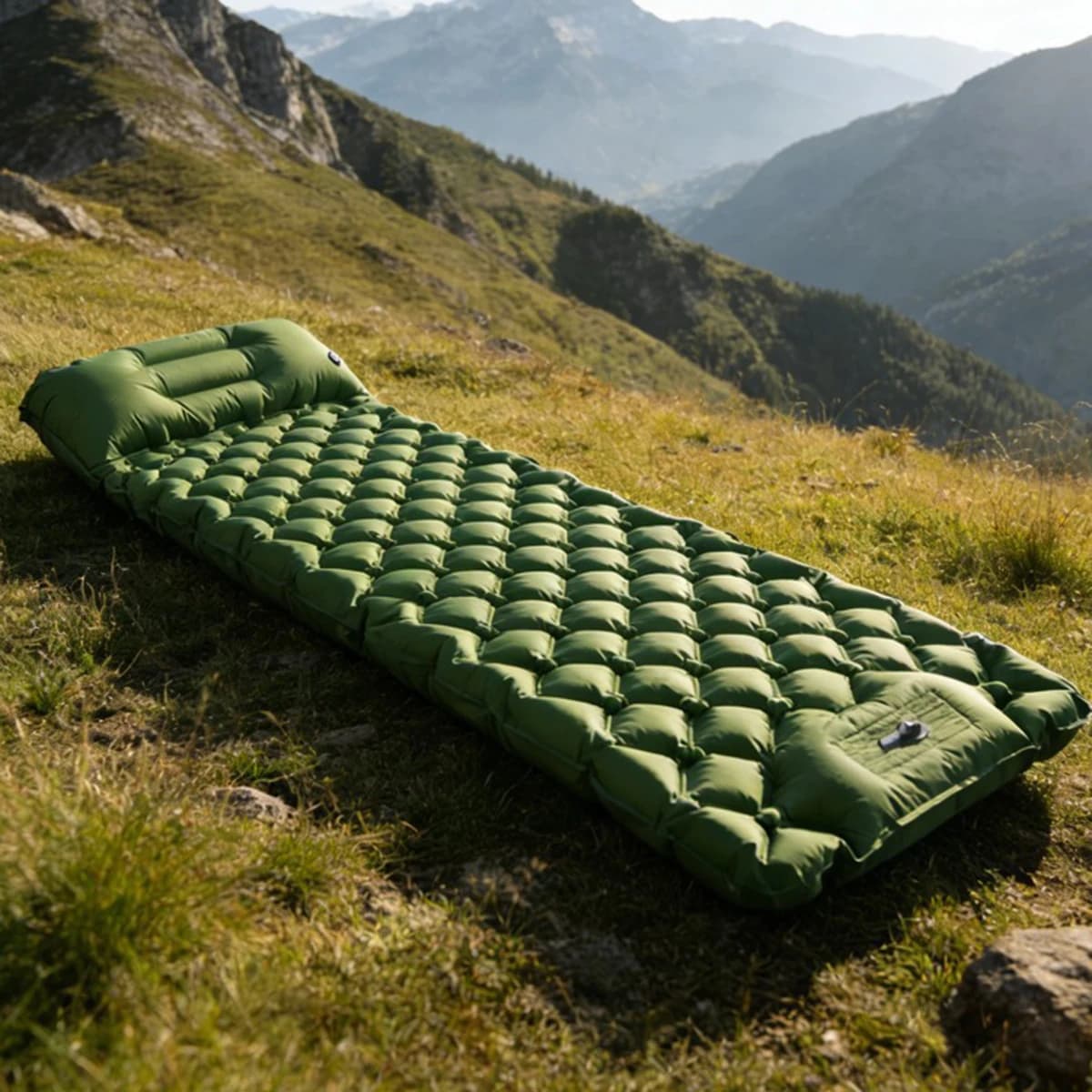 Inflatable mattress, outdoor camping tent sleeping pad, foot-activated portable air cushion, single or double person sleeping pa