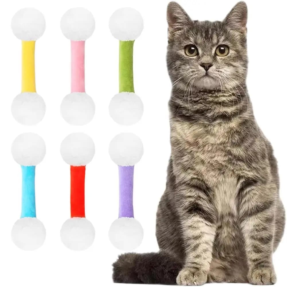 Giocattolo per gatti Qtip, tamponi giganti, giocattoli con erba gatta, set di 6 giocattoli di peluche morbidi, bacchette interattive per gli amanti dei gatti